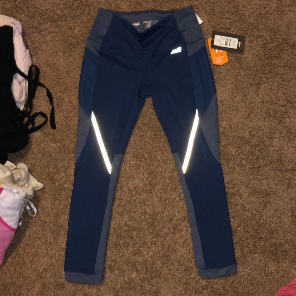 Blue workout cropped leggings